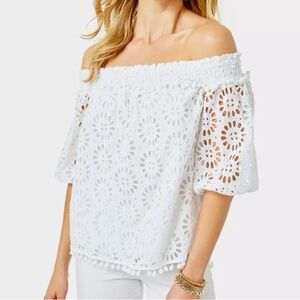 Lilly Pulitzer.  Tayler top.  White.  Size L.  NWT.
